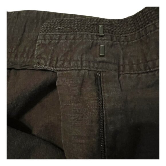Willi Smith Women's Stone Washed Linen Blend Brown Casual Shorts Cuffed Hem 10 - Picture 5 of 12